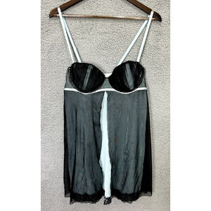 Ambrielle Babydoll‎ Chemise XL Blue Lace Nightgown Fairy Goth Slip Dress Y2K